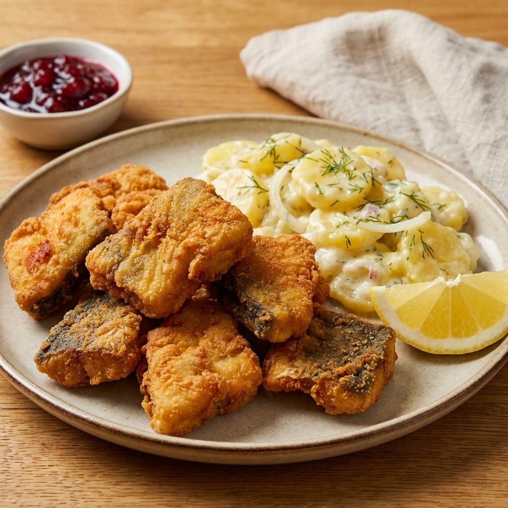 Gebackener Karpfen mit Kartoffelsalat